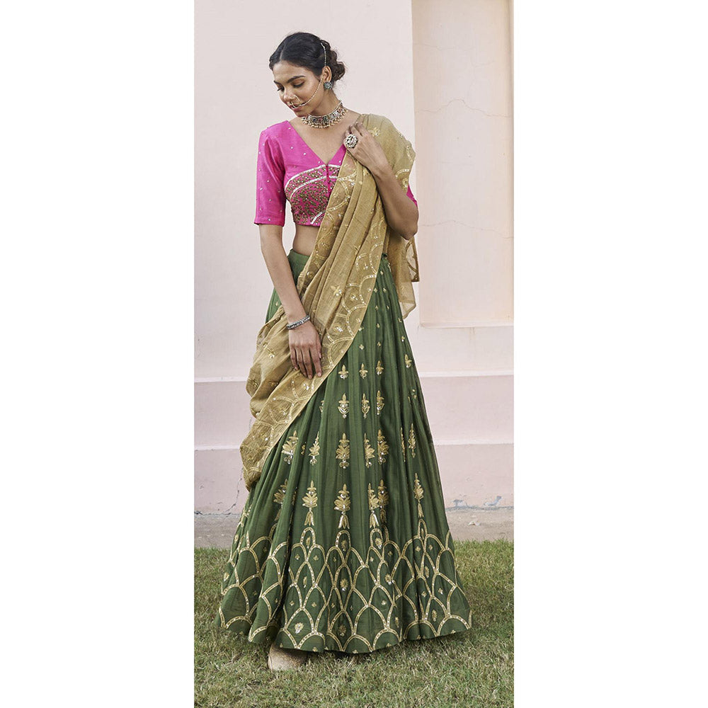 Naaz By Noor Kikli Embroidered Lehenga with Blouse and Dupatta (Set of 3)