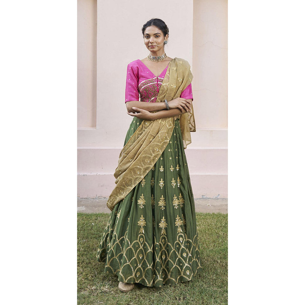 Naaz By Noor Kikli Embroidered Lehenga with Blouse and Dupatta (Set of 3)