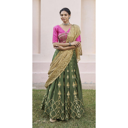 Naaz By Noor Kikli Embroidered Lehenga with Blouse and Dupatta (Set of 3)