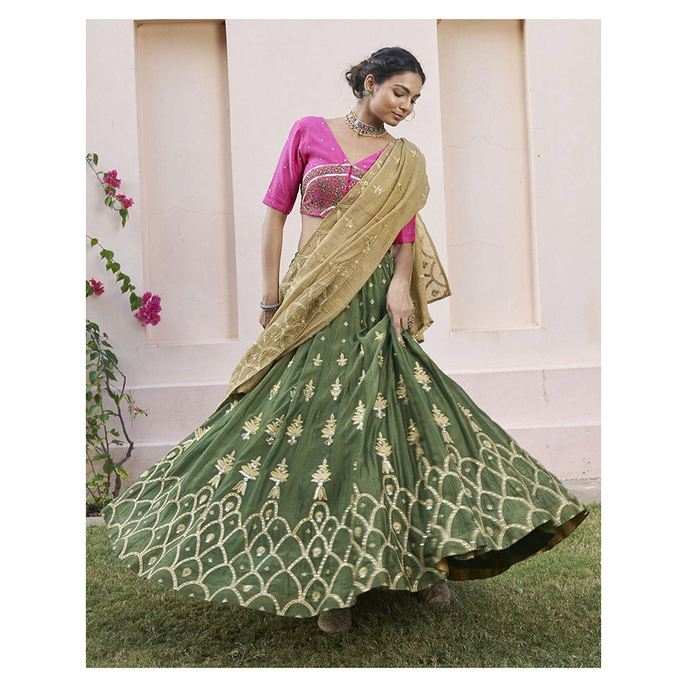 Naaz By Noor Kikli Embroidered Lehenga with Blouse and Dupatta (Set of 3)