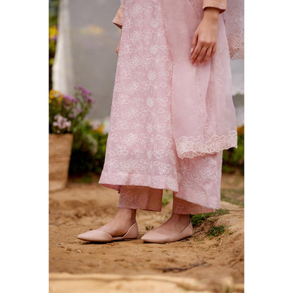 Naaz By Noor Pink Kurta with Pant and Dupatta (Set of 3)