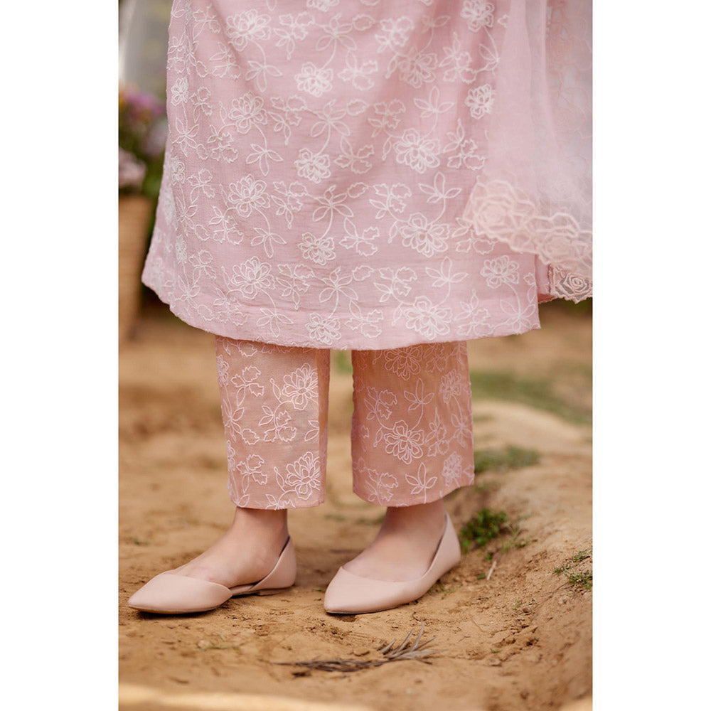 Naaz By Noor Pink Kurta with Pant and Dupatta (Set of 3)