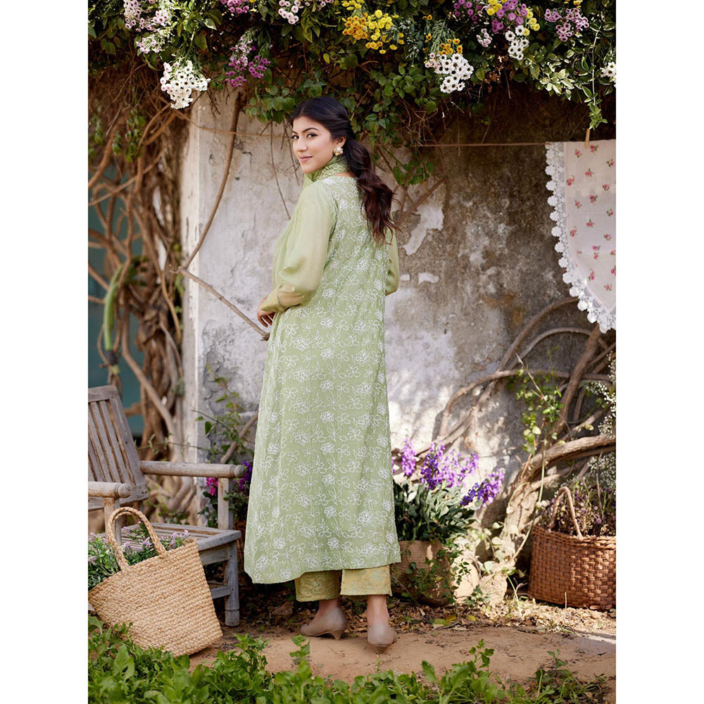 Naaz By Noor Green Kurta with Pant and Dupatta (Set of 3)