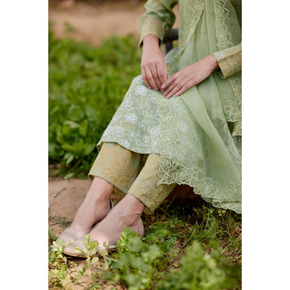 Naaz By Noor Green Kurta with Pant and Dupatta (Set of 3)