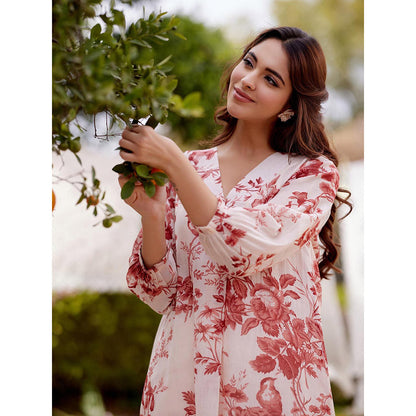 Naaz By Noor White Morrocon Kurta with Pant (Set of 2)