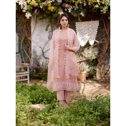 Naaz By Noor Peach Blossom Kurta with Pant and Dupatta (Set of 3)
