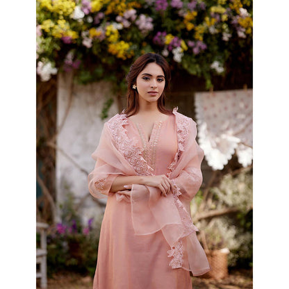 Naaz By Noor Peach Blossom Kurta with Pant and Dupatta (Set of 3)