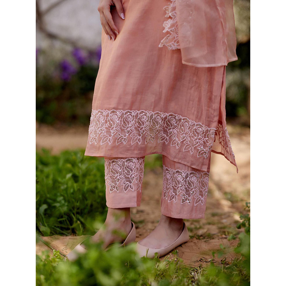 Naaz By Noor Peach Blossom Kurta with Pant and Dupatta (Set of 3)