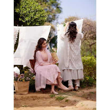 Naaz By Noor Grey Iris Kurta with Pant and Dupatta (Set of 3)