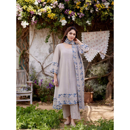 Naaz By Noor Grey Iris Kurta with Pant and Dupatta (Set of 3)