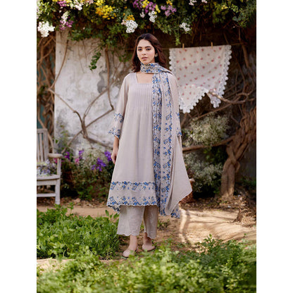 Naaz By Noor Grey Iris Kurta with Pant and Dupatta (Set of 3)