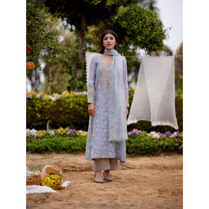 Naaz By Noor Blue Kurta with Pant and Dupatta (Set of 3)