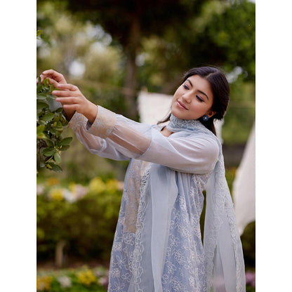 Naaz By Noor Blue Kurta with Pant and Dupatta (Set of 3)