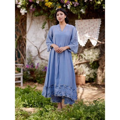 Naaz By Noor Blue Kurta with Pant and Dupatta (Set of 3)