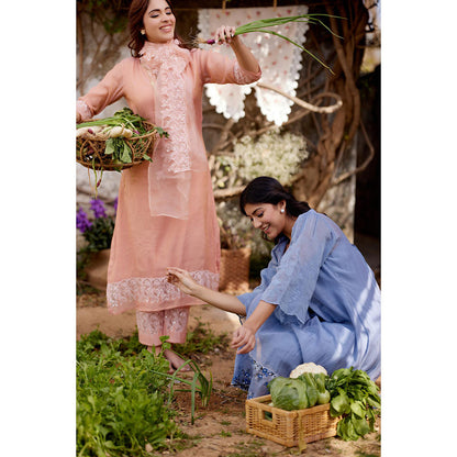 Naaz By Noor Blue Kurta with Pant and Dupatta (Set of 3)