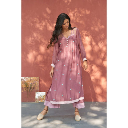 Naaz By Noor Happy Hearts Mauve Kurta with Sharara (Set of 2)