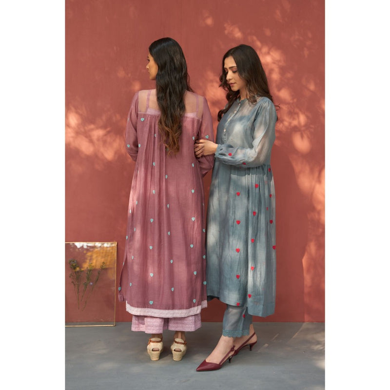 Naaz By Noor Happy Hearts Mauve Kurta with Sharara (Set of 2)