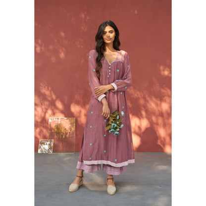 Naaz By Noor Happy Hearts Mauve Kurta with Sharara (Set of 2)