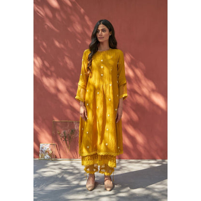 Naaz By Noor Happy Mustard Kurta with Pant (Set of 2)