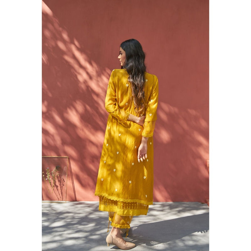 Naaz By Noor Happy Mustard Kurta with Pant (Set of 2)