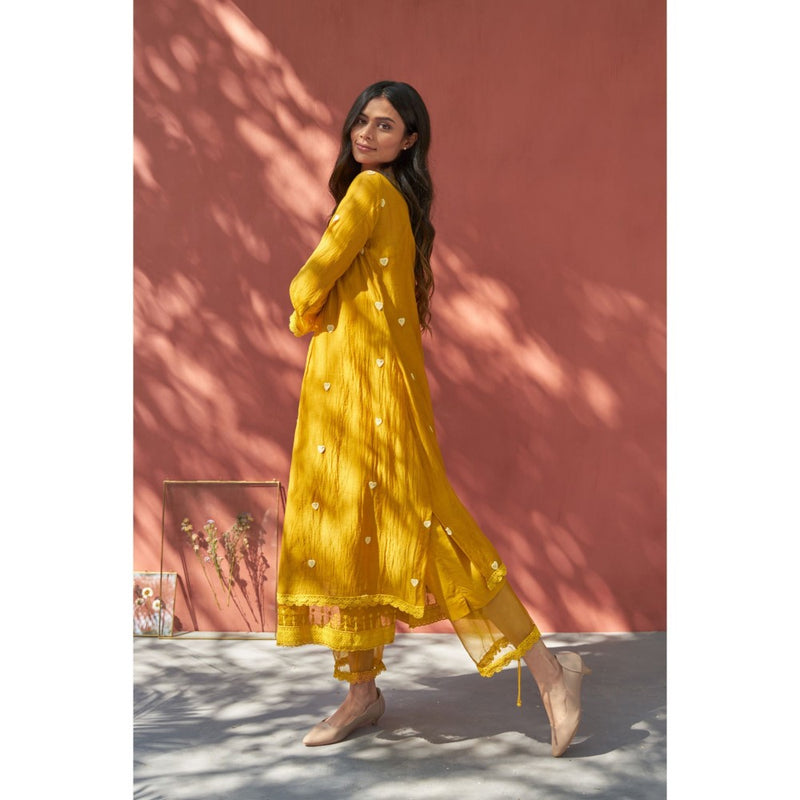 Naaz By Noor Happy Mustard Kurta with Pant (Set of 2)