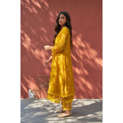 Naaz By Noor Happy Mustard Kurta with Pant (Set of 2)