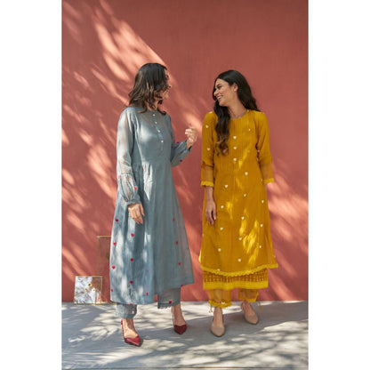 Naaz By Noor Happy Mustard Kurta with Pant (Set of 2)