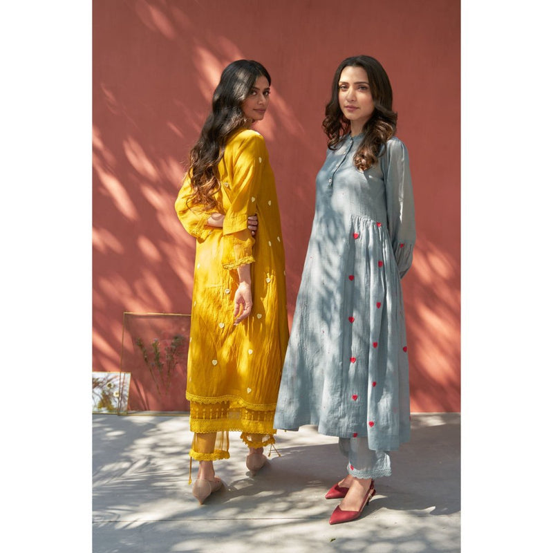 Naaz By Noor Happy Mustard Kurta with Pant (Set of 2)