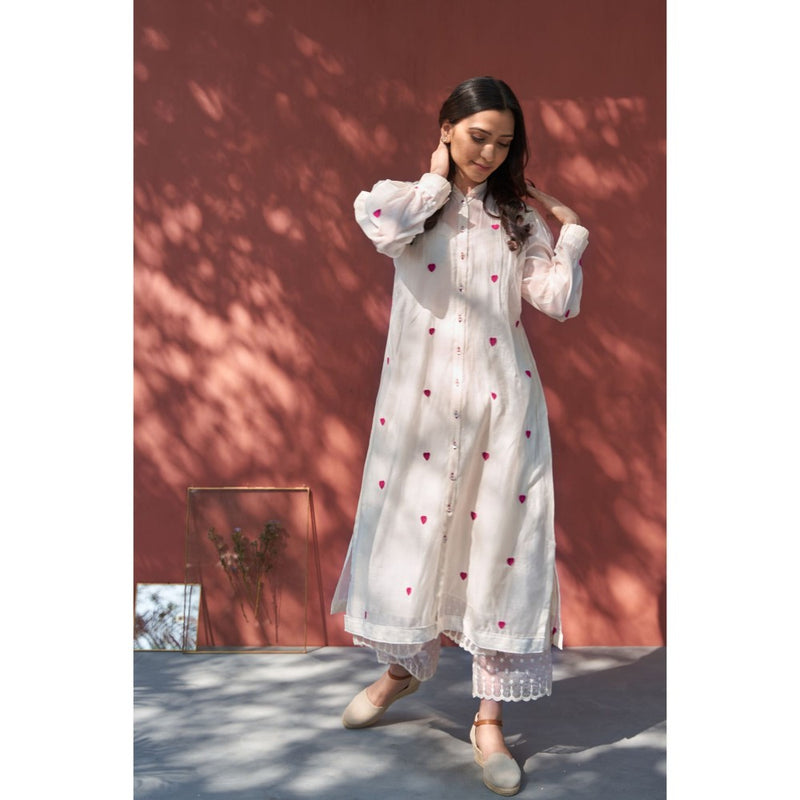 Naaz By Noor Happy White Kurta with Pant (Set of 2)