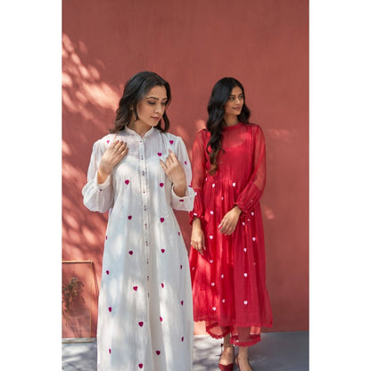 Naaz By Noor Happy White Kurta with Pant (Set of 2)