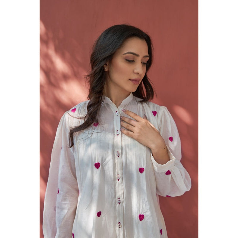 Naaz By Noor Happy White Kurta with Pant (Set of 2)