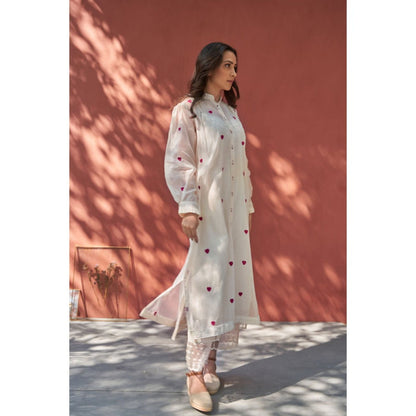 Naaz By Noor Happy White Kurta with Pant (Set of 2)