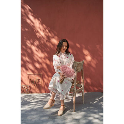Naaz By Noor Happy White Kurta with Pant (Set of 2)