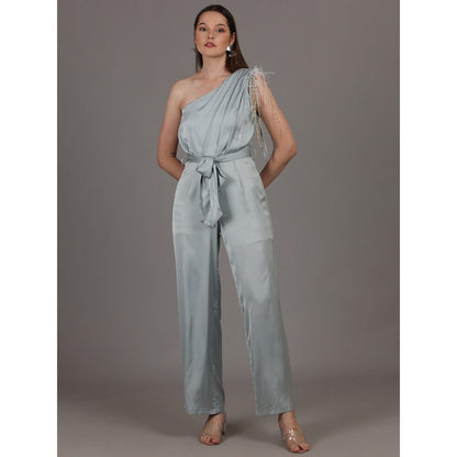 NAMAH BY PARUL MONGIA Ice Blue One Shoulder Jumpsuit