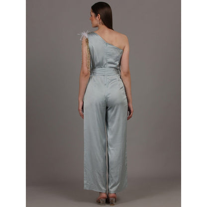 NAMAH BY PARUL MONGIA Ice Blue One Shoulder Jumpsuit