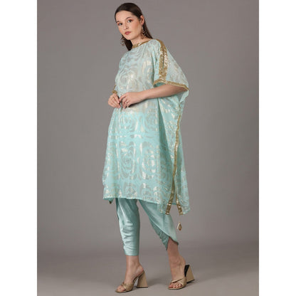 NAMAH BY PARUL MONGIA Bright Sky Blue Kaftan & Tulip Dhoti Pant (Set of 2)