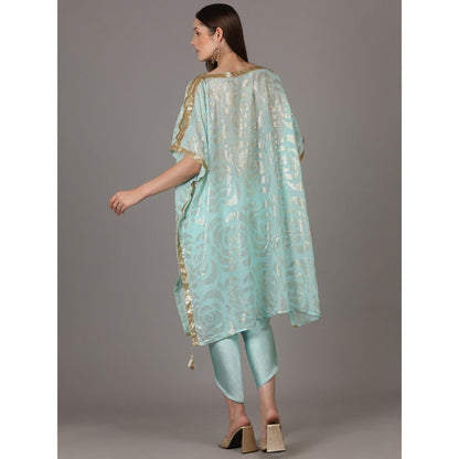 NAMAH BY PARUL MONGIA Bright Sky Blue Kaftan & Tulip Dhoti Pant (Set of 2)