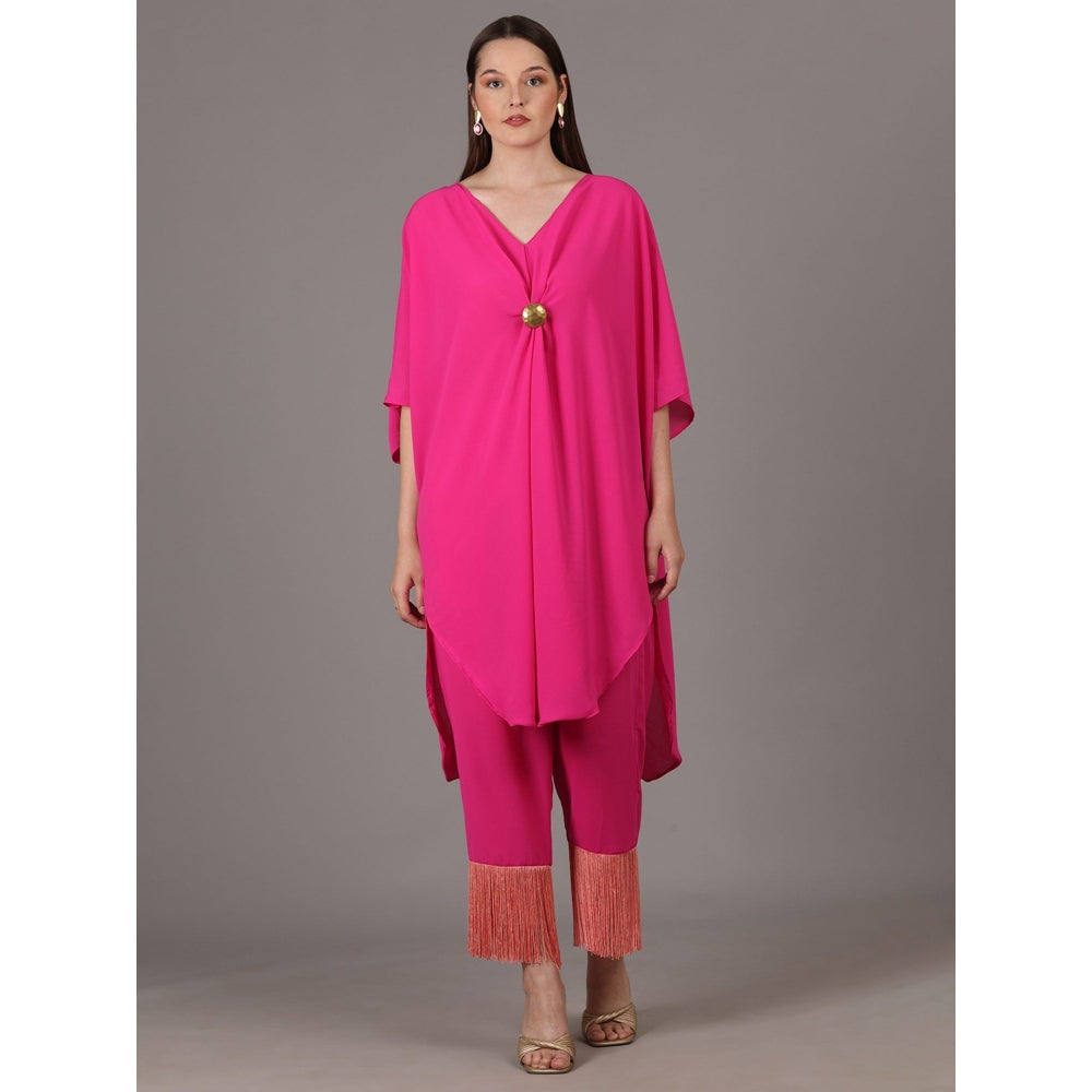 NAMAH BY PARUL MONGIA Fuchsia Pink Kaftan with Straight Pant (Set of 2)
