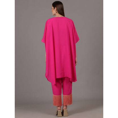 NAMAH BY PARUL MONGIA Fuchsia Pink Kaftan with Straight Pant (Set of 2)