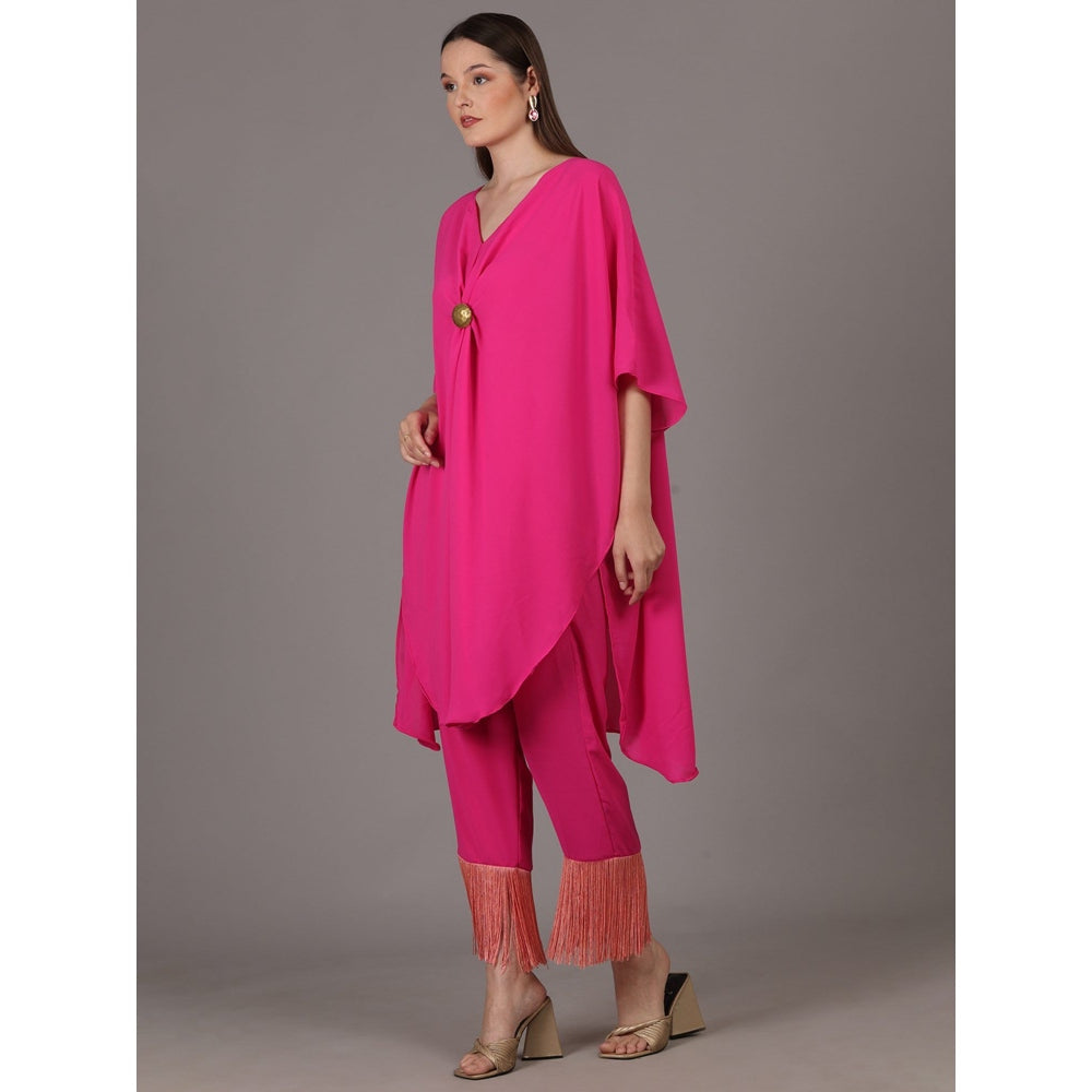 NAMAH BY PARUL MONGIA Fuchsia Pink Kaftan with Straight Pant (Set of 2)