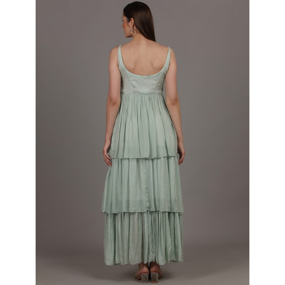NAMAH BY PARUL MONGIA Ice Blue Tier Maxi Dress