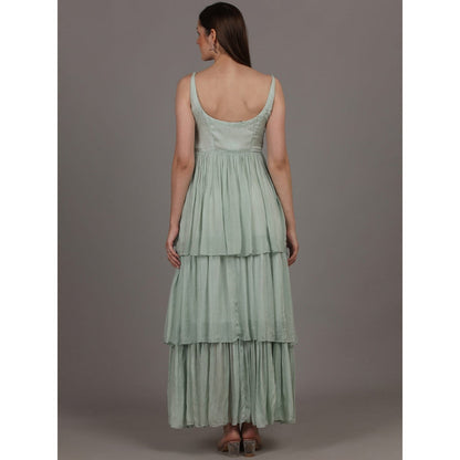NAMAH BY PARUL MONGIA Ice Blue Tier Maxi Dress