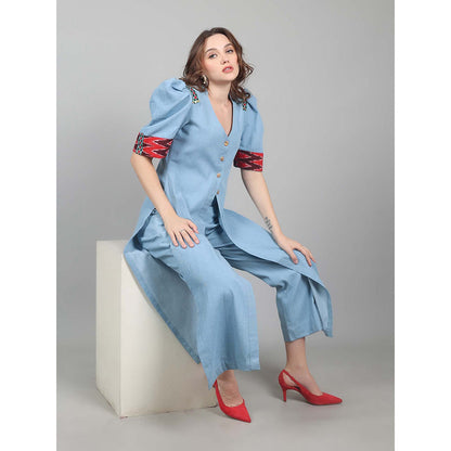 NAMAH BY PARUL MONGIA Sky Blue Denim Co-Ord (Set of 2)