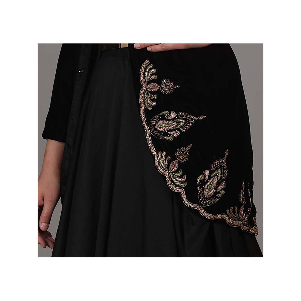 NAMAH BY PARUL MONGIA Black Fusion Blouse with Skirt and Jacket (Set of 3)