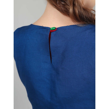 NAMAH BY PARUL MONGIA Lapis Linen Back Bow Co-Ord (Set of 2)