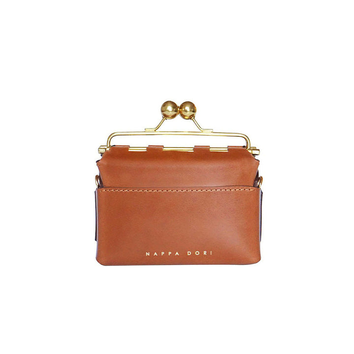 Nappa Dori Mini Kisslock Sling Bag - Tan