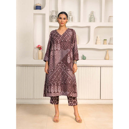 Naseebo Brown Earth Serenade Linen Premium Co-Ord (Set of 2)