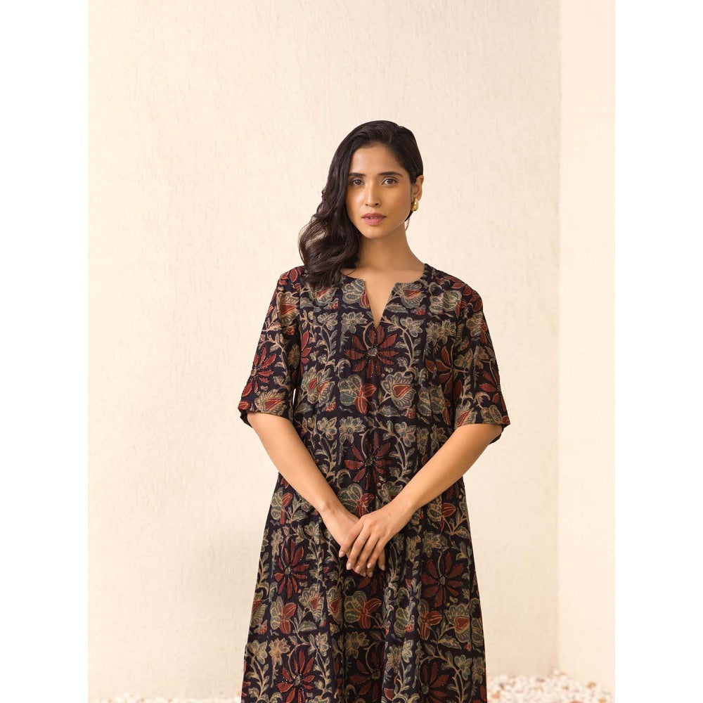 Naseebo Brown Mystic Dreams Ajrakh Kurta with Pant (Set of 2)