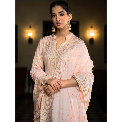 Naseebo Pink Roseate Charm Anarkali with Pant and Dupatta (Set of 3)