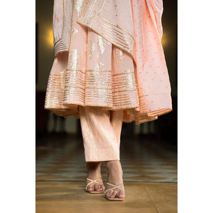 Naseebo Pink Roseate Charm Anarkali with Pant and Dupatta (Set of 3)